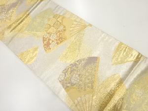 リサイクル　扇に花唐草模様織出し袋帯